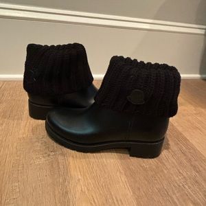 Moncler Waterproof Boots with Knit Top